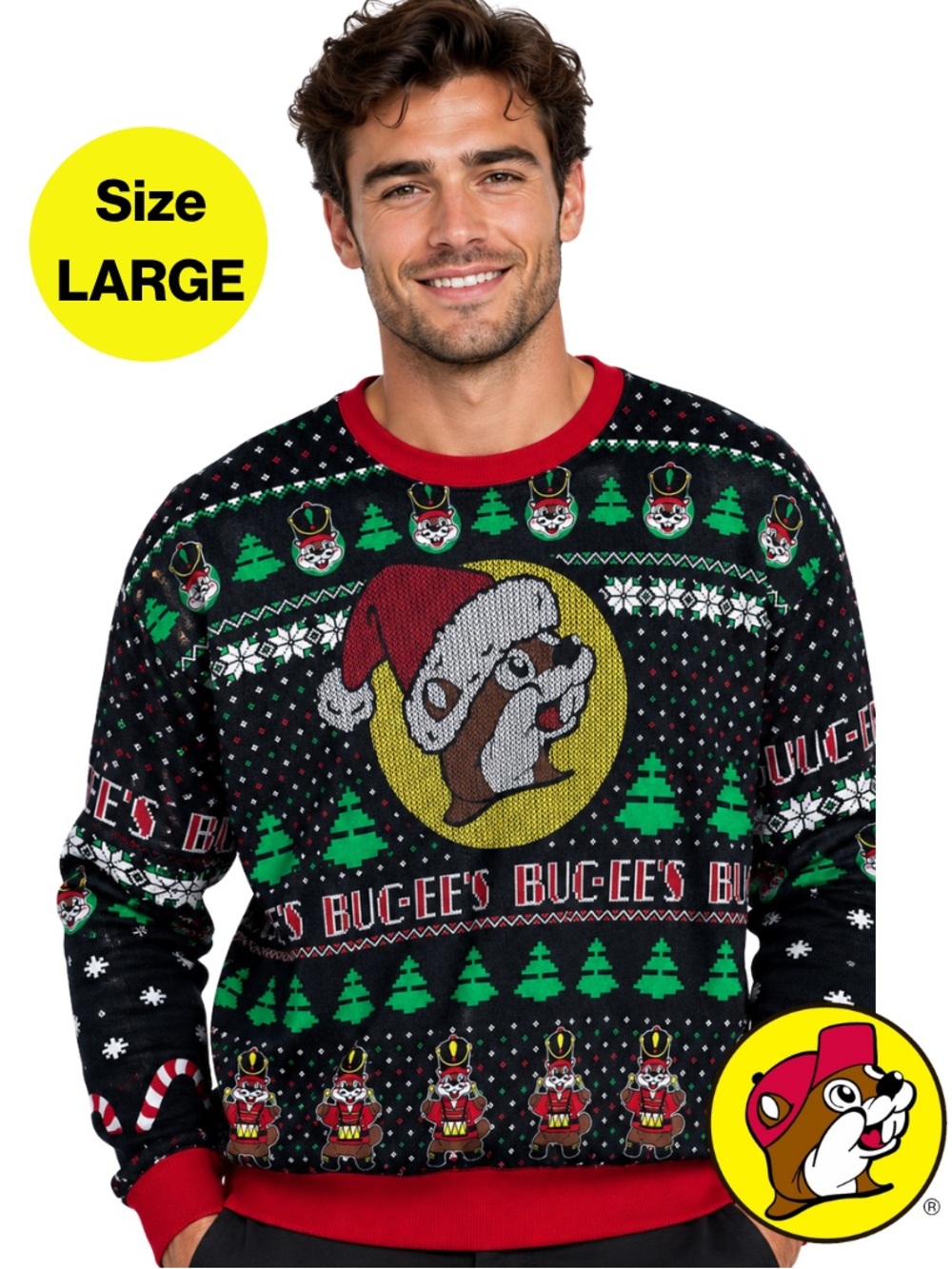 2/for $20 🪩 BUCCEES Men’s Christmas Holiday Crewneck Sweater (Men’s Size Large)